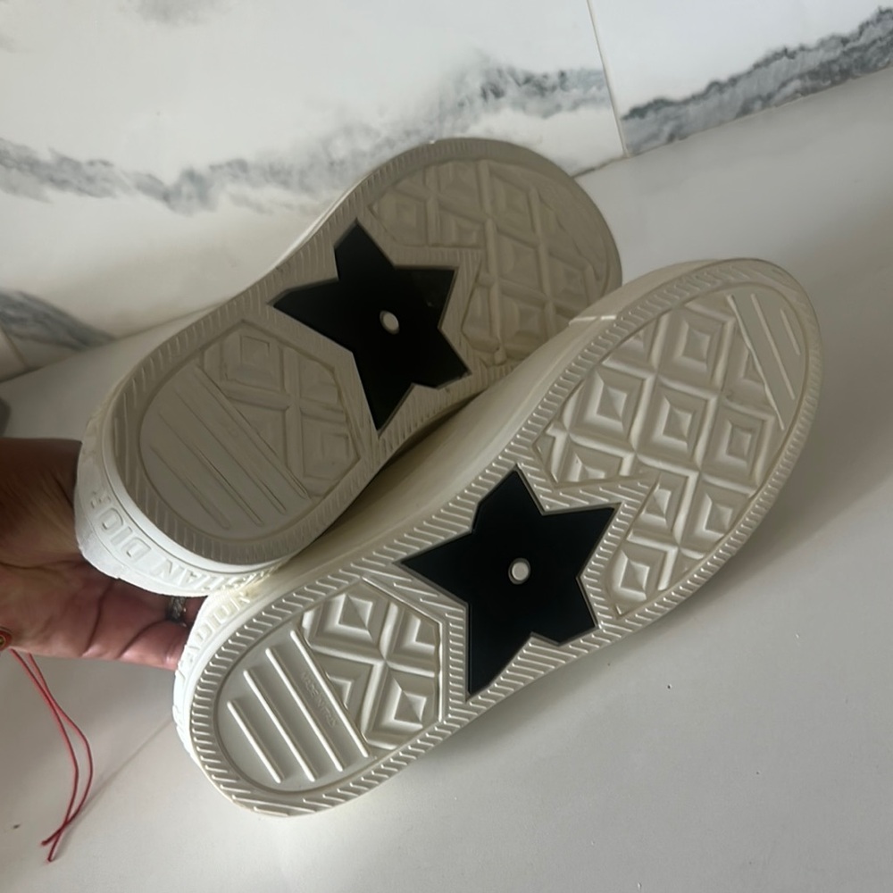 Dior White Sneakers with Gold Accents - Picture 2 of 4